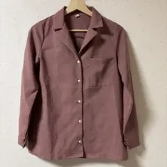 ピンク ボタン付きシャツ 長袖　七分袖　ブラウス　オフィスカジュアル　きれいめ