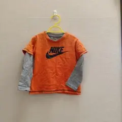 NIKE 長袖カットソー 110 オレンジ/グレー