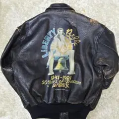 90s AVIREX　A-2　レザージャケット　50周年記念　ピンナップガール