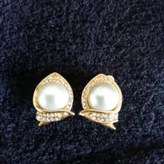 ヴィンテージ パール風イヤリング