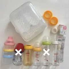 ピジョン 母乳実感 スリム 哺乳瓶 & アタッチメント ストッカー 消毒セット