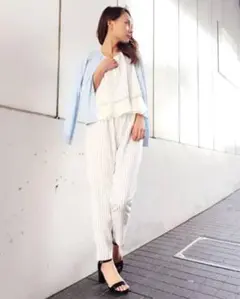 INGNI イング オフィスカジュアル ストライプタックパンツ Mサイズのサムネイル