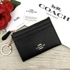 《新品》COACH コーチ　コインケース　ブラック　 レザー コインケース