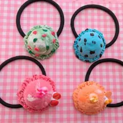 アイスのヘアゴム（４点セット）