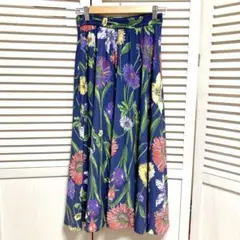 【美品】And Couture アンドクチュール 大花柄ロングフレアスカート38のサムネイル