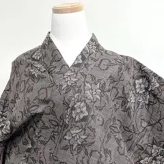 未着用　小紋　扇　菊花　梅花　椿　菖蒲　楓　たたき染め　観世水　着物　031k 未着用 小紋 扇 菊花 梅花 椿 菖蒲 楓 たたき染め 観世水 着物 031k