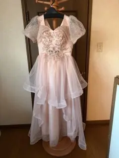 ピンク カラーロングドレス　発表会　二次会　演奏会　L