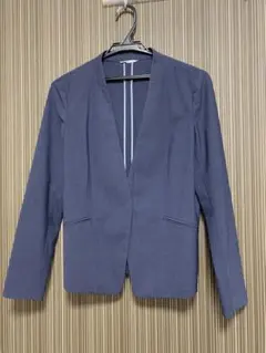 【グリーンレーベルリラクシング】ノーカラージャケット　ネイビー 38