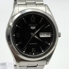 稼働 SEIKO5 裏スケ 7s26-0440 黒文字盤 メンズ腕時計atのサムネイル