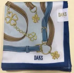 ③DAKS ダックス　大判　ハンカチ　ランチクロス　スカーフ　ネイビー