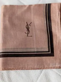 YSL イヴサンローラン 超大判ハンカチ スカーフ シアー 綿100% ベージュのサムネイル