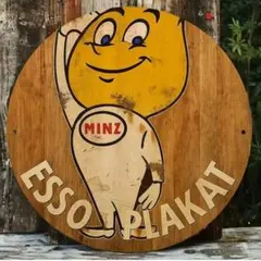 エッソボーイ ESSO MOTOR OIL ブリキ看板 プレート オーバル