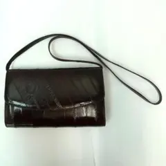 【美品】２WAY　ショルダーバッグ　クラッチバッグ　イールスキン？　鰻の革？