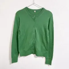 ユニクロ　UVカットクルーネックカーデ　カーディガン　グリーン