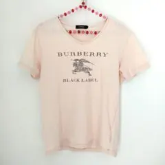 BURBERRY BLACK LABEL ピンク Vネック Tシャツ