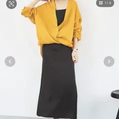 美品 スピックアンドスパン　バッククロスキャミワンピース ブラック 36