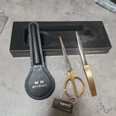 【未使用・22K】Lerche レルヒェ ハサミ＆ペーパーナイフ ドイツ製 箱付のサムネイル