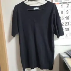 zootie 半袖 Vネック ニット ブラックのサムネイル