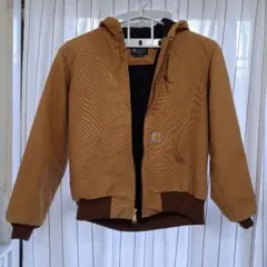 Carhartt フード付きブラウンアクティブジャケットダック地 J140