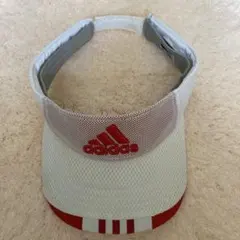adidas メッシュバイザー ホワイト/レッド