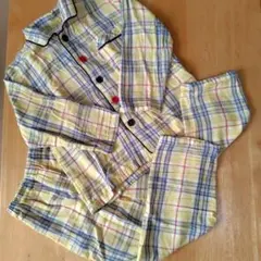 110 男の子 女の子 子供用 チェック柄パジャマ ダブルガーゼ