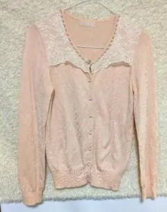 LAISSE PASSE　レッセ・パッセ　ピンク カーディガン　パール　М