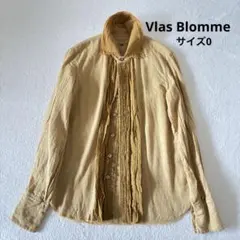 希少】Vlas Blomme フリルシャツ フリンジ アンティーク調 綿毛混紡 