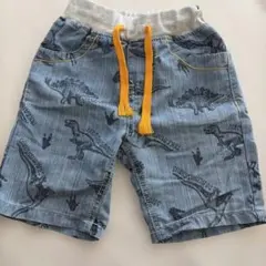 恐竜柄デニムブルー半ズボン 100