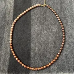 ブラウン系ファセットカットビーズネックレス