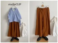 ほぼ未使用 studioCLIPスタディオクリップ　リネン混ワイドイージーパンツ