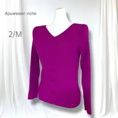 未使用　アプワイザーリッシェ Vネックリブニット 上品 エレガント フェミニン春