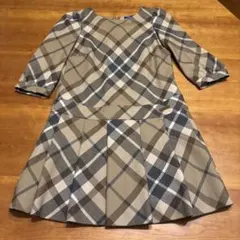 バーバリーブルーレーベル 38 ウールチェックワンピース