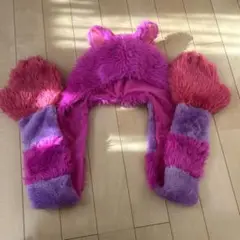 ディズニー　チェシャ猫　ファンキャップ　マフラー