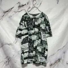 【セマンティックデザイン】 総柄 Tシャツ 半袖 モノトーン Mのサムネイル