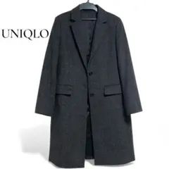 【極美品】ユニクロ ウール カシミヤ チェスターコート グレンチェック