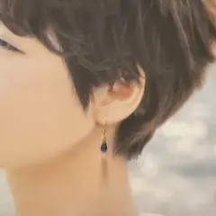【14kgf 】天然石タンザナイトマーキスフックピアス