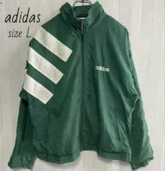 adidas　アディダス　ナイロンジャケット　刺繍　L 緑　グリーン