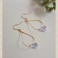 No.91 ハートスワロフスキーのフープピアス・イヤリング