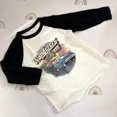 moussy バックプリント　ラグランロンT