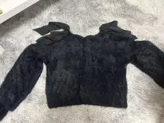 INGNI 肩リボン シャギーニット ブラック トップス