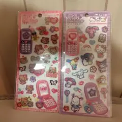平成ハッピーフォンステッカー　ハローキティ、サンリオキャラクターズ