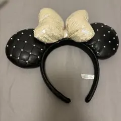 ミニーマウス カチューシャ ブラックゴールド