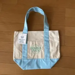 TRADER JOE'S ミニパステルキャンバストート水色