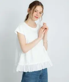 Sonny Label 裾フリル カットソー【白】半袖 Tシャツ プルオーバーのサムネイル