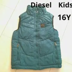Diesel　Kids　16Y　中綿ダウンベスト グリーン