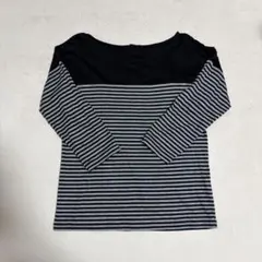 IÉNA 黒とストライプの長袖カットソー