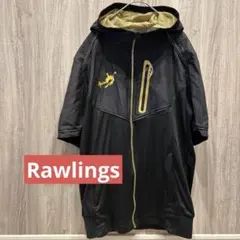 【美品】Rawlings 半袖フード付きナイロンパーカー 野球ウェア 古着 Lのサムネイル