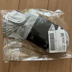 新品未使用 adidas ノーショー ソックス 3足組 グレー×ホワイト