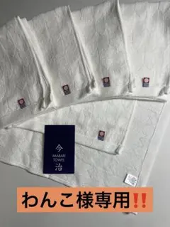 わんこ様専用　今治産矢柄白ウォッシュタオルセット