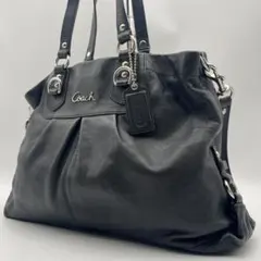 COACH コーチ F13759 レザー ギャザー トートバッグ ワンショルダー COACH コーチ F13759 レザー ギャザー トートバッグ ワンショルダー